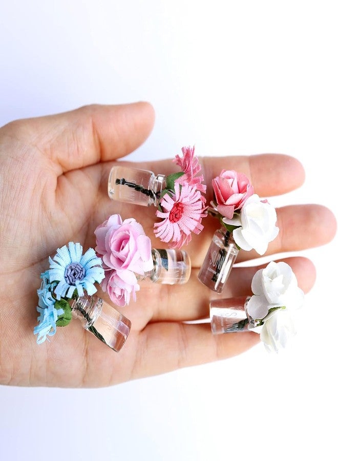 Jizlan Pink Dollhouse Toy Mini Vase Miniature Garden Landscape Colored Flower Glass Bottle Model Miniature Decoration DIY Accessories Shooting Props - Image 5